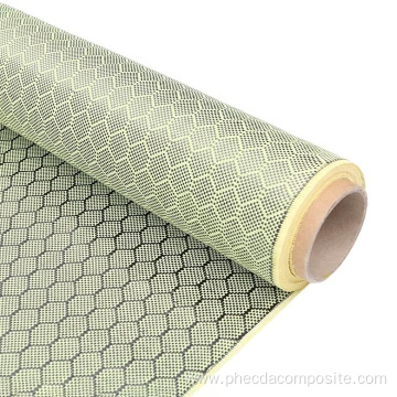 honeycomb texture carbon aramid mixed hexagon fabric